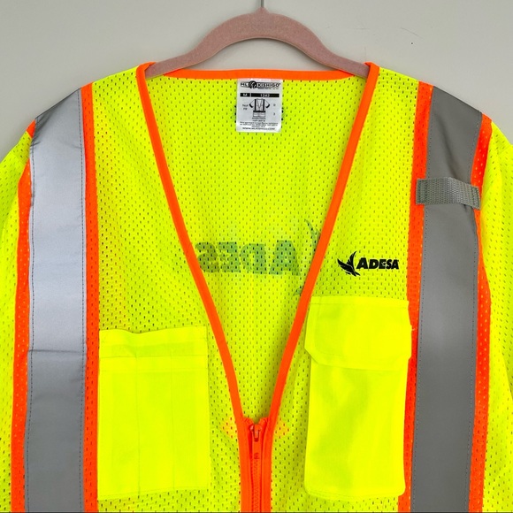 ML KISHIGO High Visibility 6 Pocket Contrast Mesh Vest Workwear - Picture 2 of 16